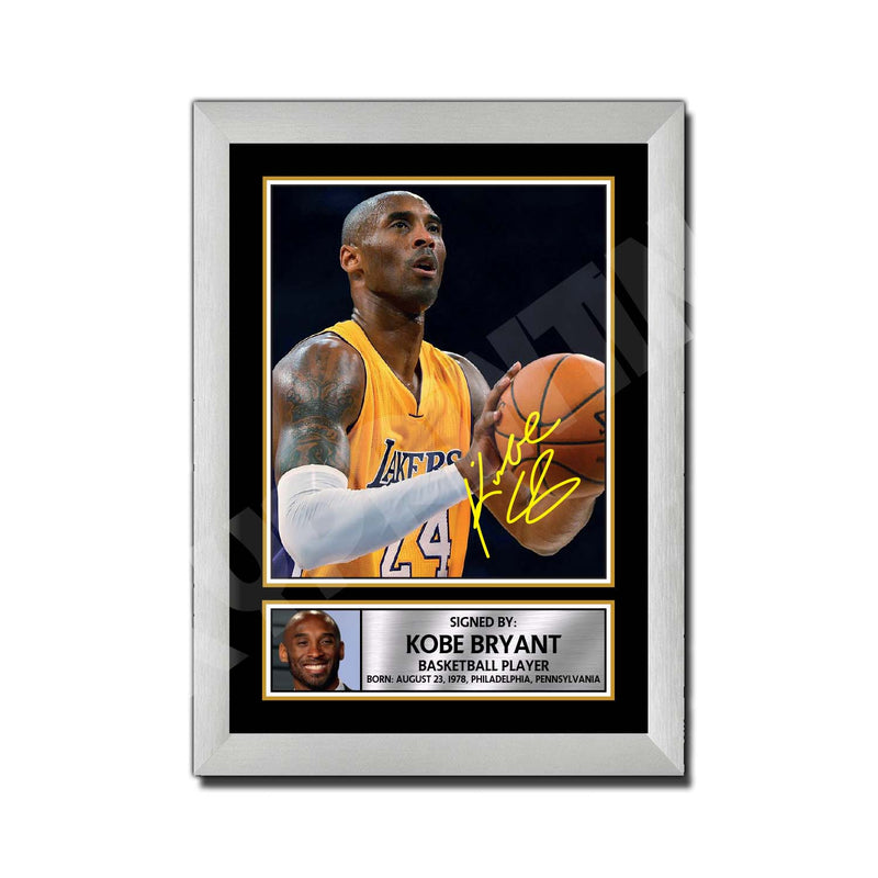 KOBE BRYANT (1) Limited Edition Basketball Player Signed Print - Basketball