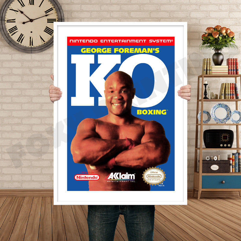 KO Boxing George Forman Retro GAME INSPIRED THEME Nintendo NES Gaming A4 A3 A2 Or A1 Poster Art 340