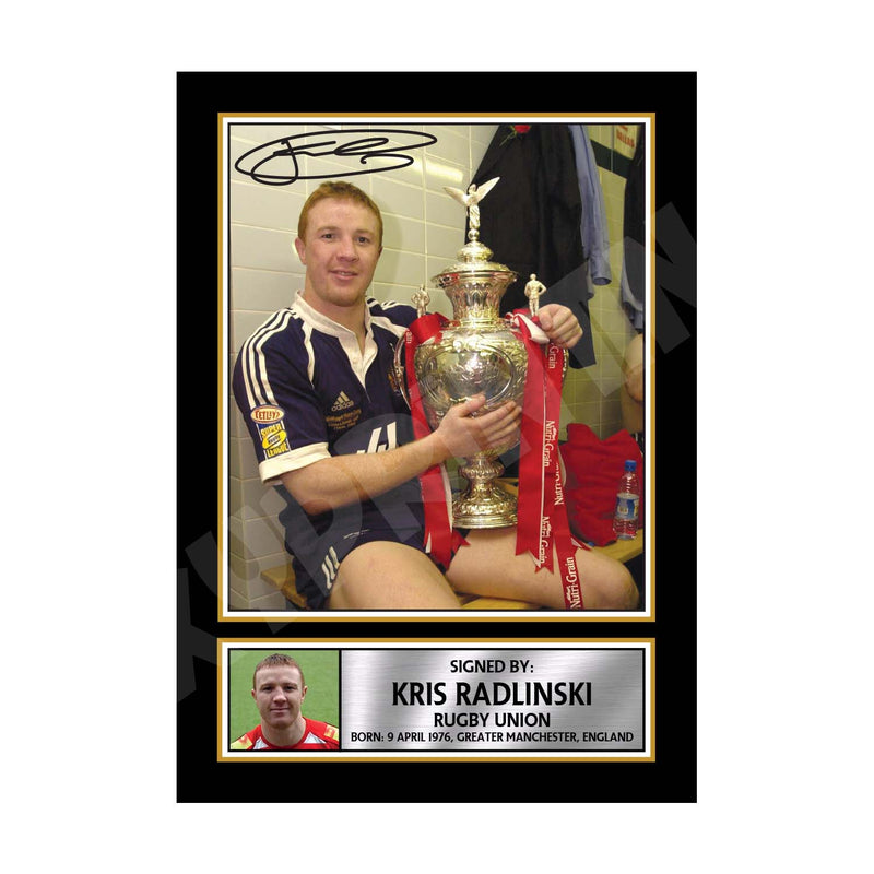 KRIS RADLINSKI 1 Limited Edition Rugby Player Signed Print - Rugby