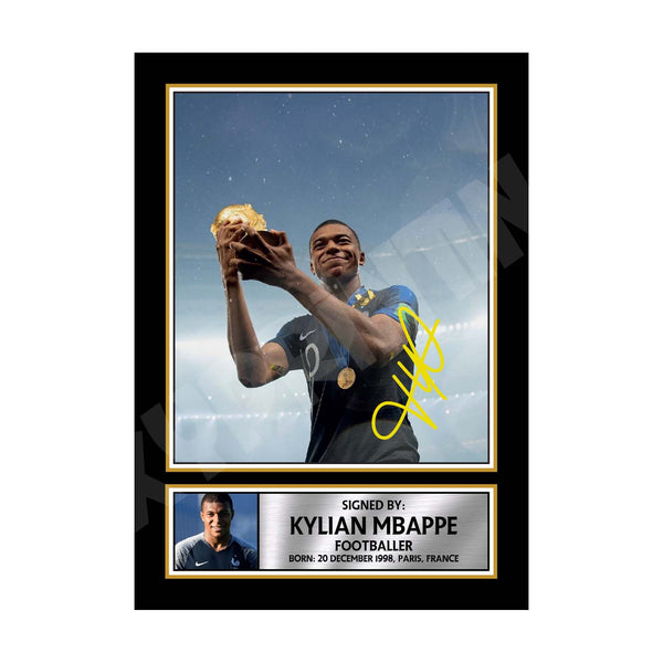 KYLIAN MBAPPE Football Player Printed Signature Print