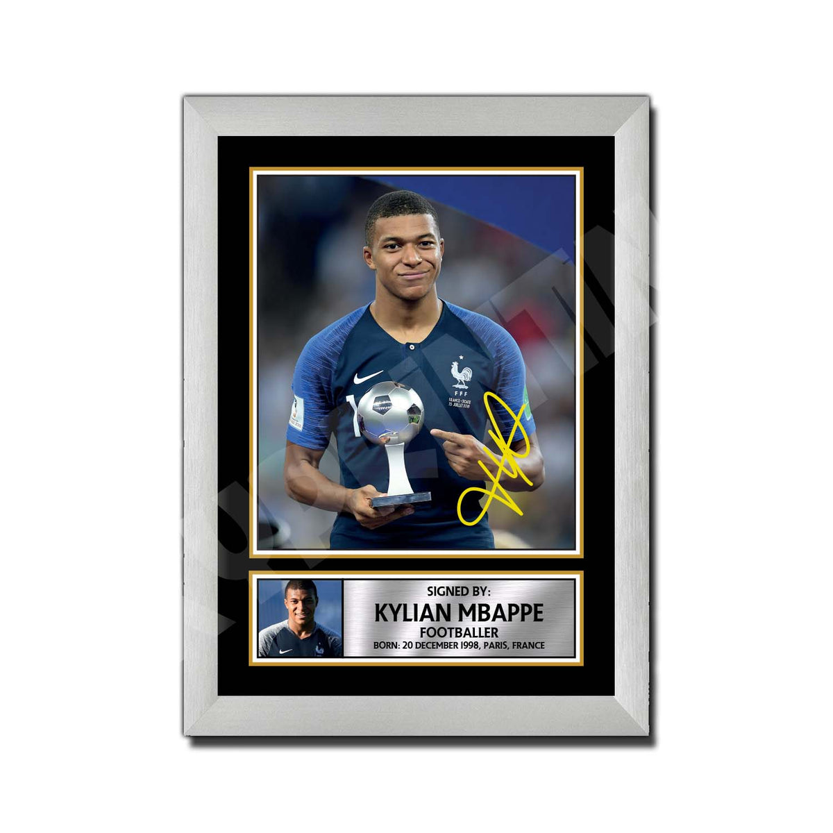【Kylian Mbappe/キリアン・エンバペ】写真フレーム証明書付-1dc Paris Saint-Germain - Kylian Mbappe Photo Limited Signature