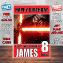 KYLO REN FORCE AWAKENS BM THEME INSPIRED Style PERSONALISED Kids Adult FUNNY Birthday Card