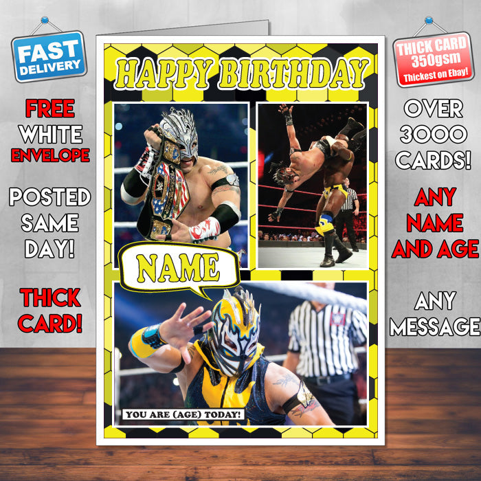Kalisto KE Inspired Style Personalised Wrestling WWE Birthday Card
