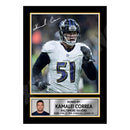 Kamalei Correa 1 Limited Edition Football Signed Print - American Footballer