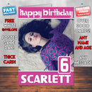 Kat Dennings 2017 Theme Style Personalised Kids Inspired Movie Birthday Card (SA)