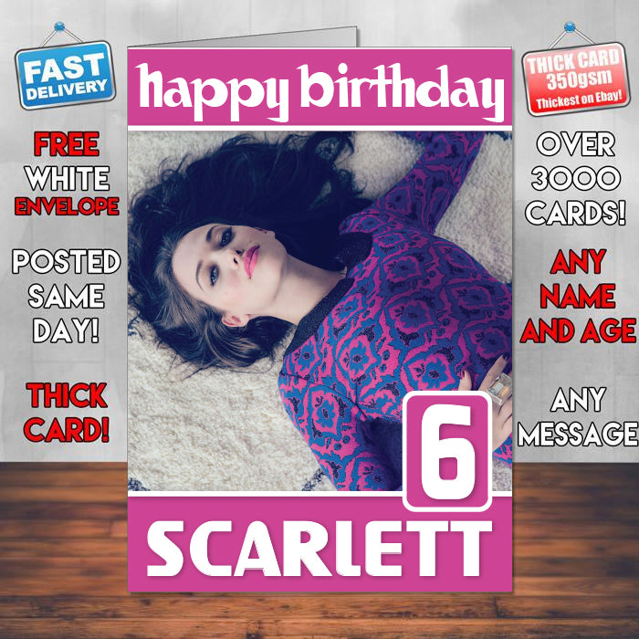 Kat Dennings 2017 Theme Style Personalised Kids Inspired Movie Birthday Card (SA)