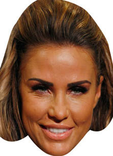 Katie Price TV STAR Celebrity Face Mask Fancy Dress Cardboard Costume Mask