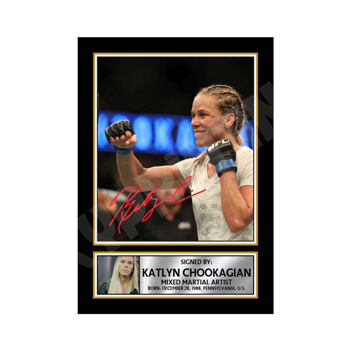 Katlyn Chookagian 2 MMA Wrestler Printed Signature Print – MMA Wrestling – Katlyn Chookagian 2 MMA Wrestler Printed Signature Print – A1 Print Only