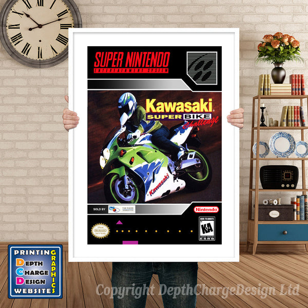 Kawasaki Superbike Challenge Super Nintendo Game Inspired Theme Retro Gaming