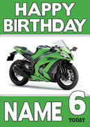 Personalised Kawasaki Bike Birthday Card 2