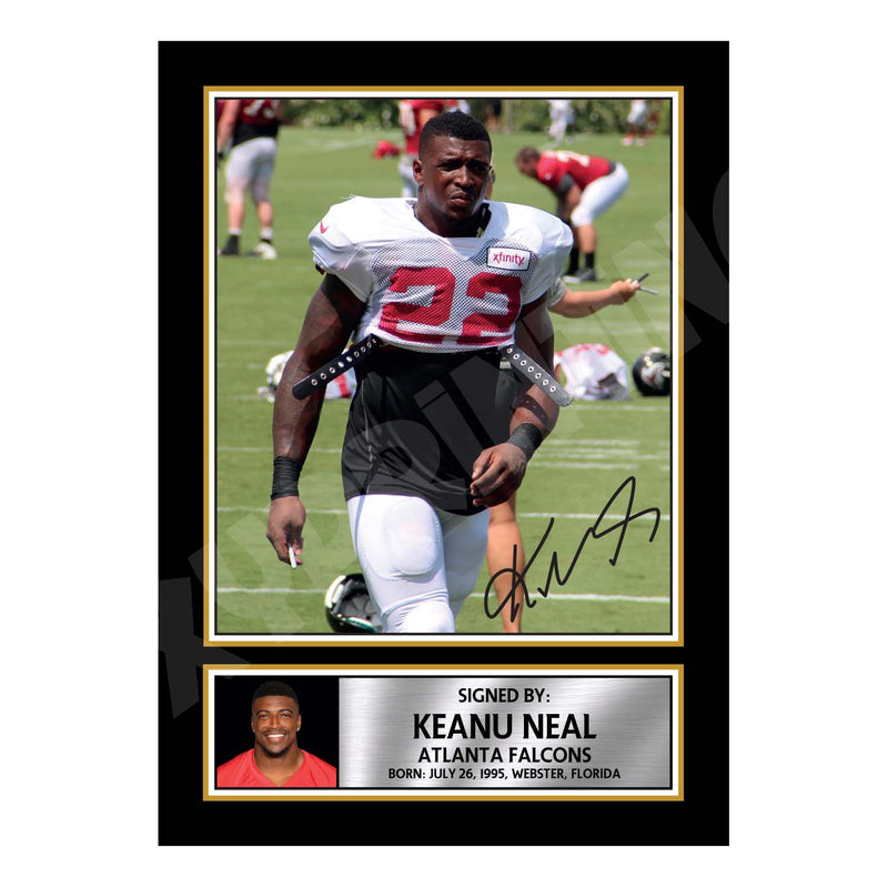 Keanu Neal 1 Limited Edition Football Signed Print - American Footballer