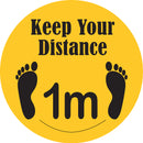 Keep Your Distance 1m Social Distancing Floor Stickers