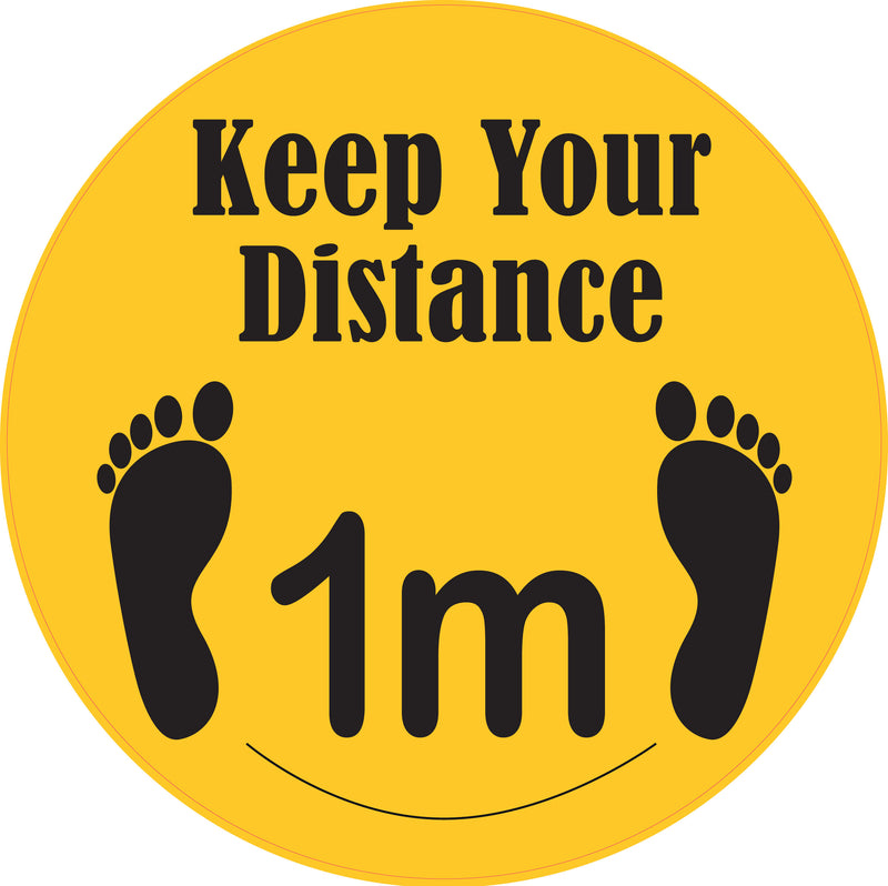 Keep Your Distance 1m 8 Inch Circle Social Distancing Floor Stickers