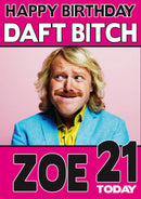 Personalised Keith Lemon Girl INSPIRED Adult RUDE Birthday Card