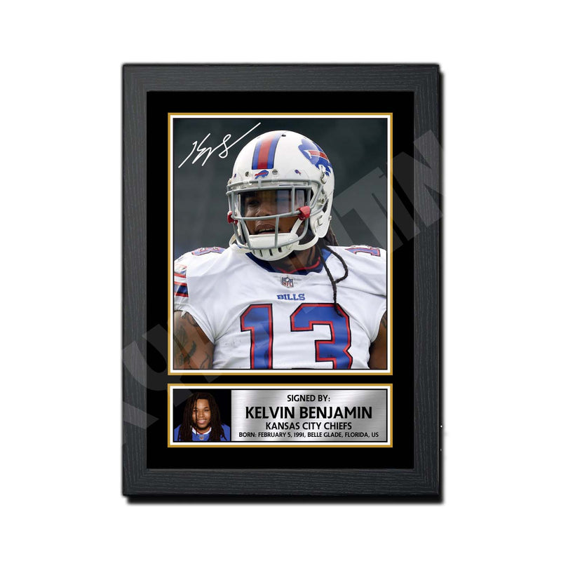 Kelvin Benjamin 1 Limited Edition Football Signed Print - American Footballer