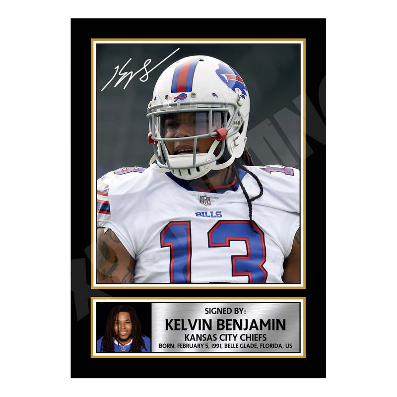 Kelvin Benjamin 1 Limited Edition Football Signed Print - American Footballer