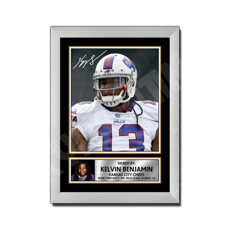 Kelvin Benjamin 1 Limited Edition Football Signed Print - American Footballer