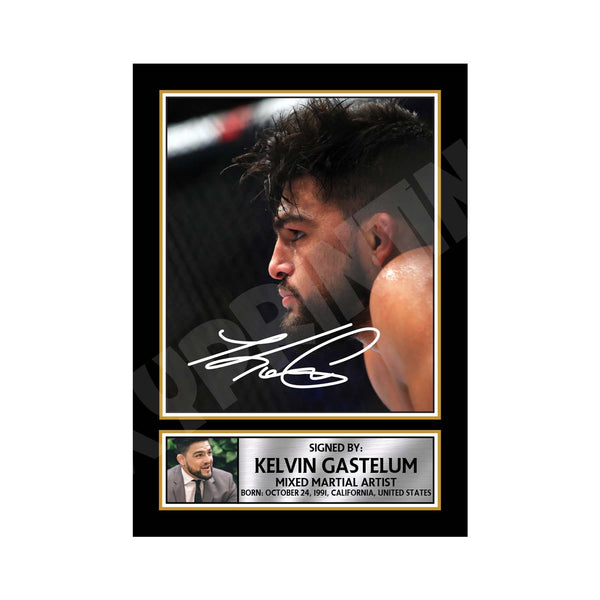 Kelvin Gastelum MMA Wrestler Printed Signature Print – MMA Wrestling