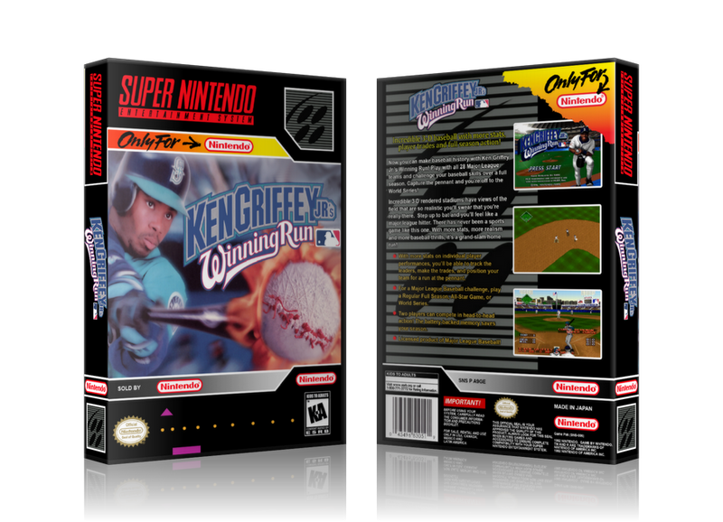 Ken Grffy Jr's Winning Run Replacement Nintendo SNES Game Case Or Cover