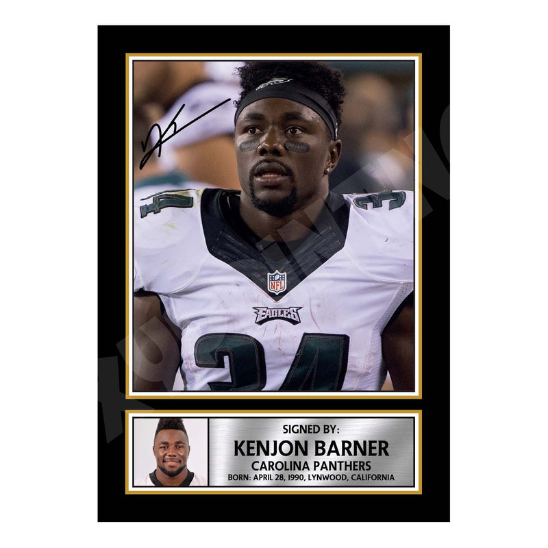 Kenjon Barner 2 Limited Edition Football Signed Print - American Footballer