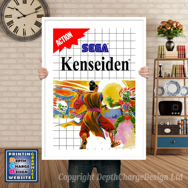 Kenseiden Inspired Retro Gaming Poster A4 A3 A2 Or A1