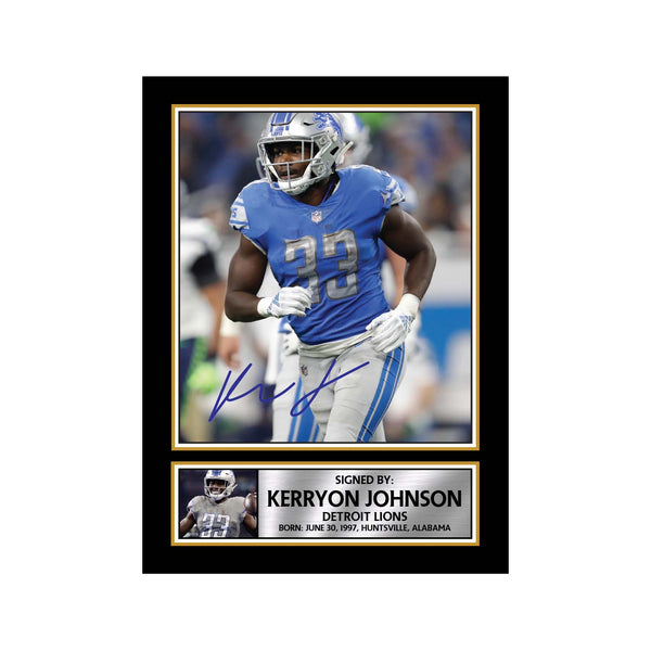 Kerryon Johnson American Football Printed Signature Print