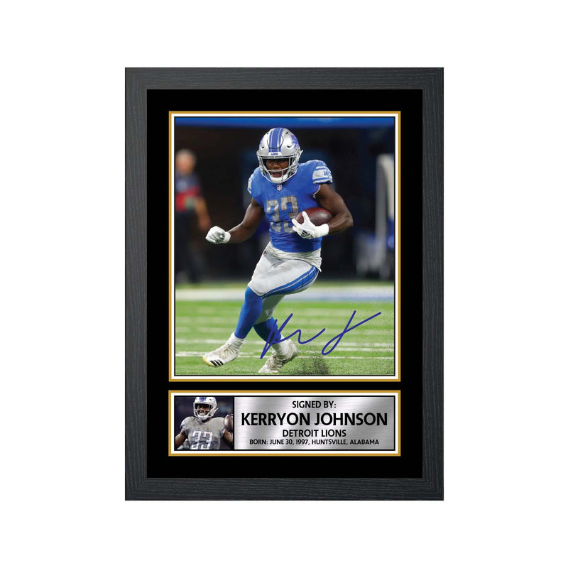 Kerryon Johnson 2 Limited Edition Football Signed Print - American Footballer