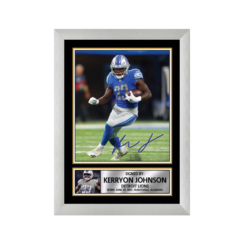 Kerryon Johnson 2 Limited Edition Football Signed Print - American Footballer
