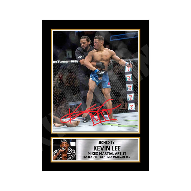 Kevin Lee 2 Limited Edition MMA Wrestler Signed Print - MMA Wrestling