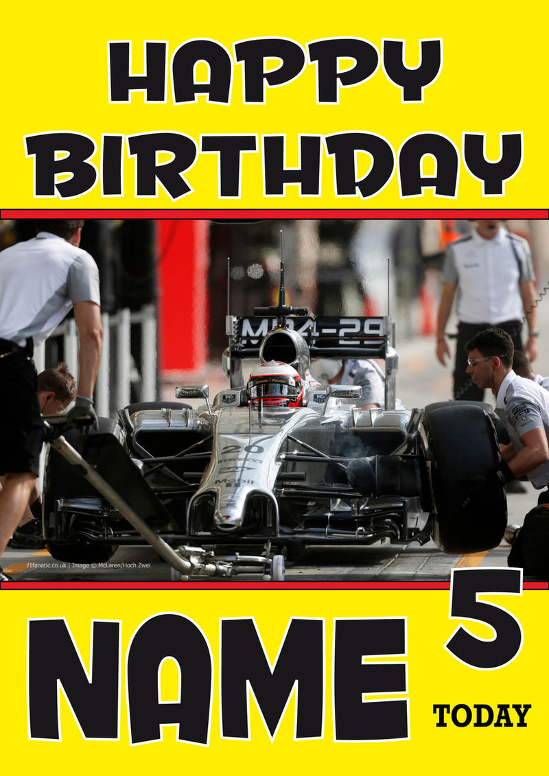 Personalised Kevin Magnussen F1 THEME INSPIRED PERSONALISED Kids Adult Birthday Card 6