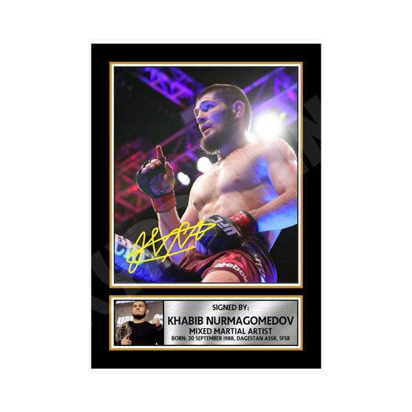 Khabib Nurmagomedov 2 MMA Wrestler Printed Signature Print – MMA Wrestling