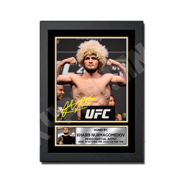 Khabib Nurmagomedov 3 MMA Wrestler Printed Signature Print – MMA Wrestling