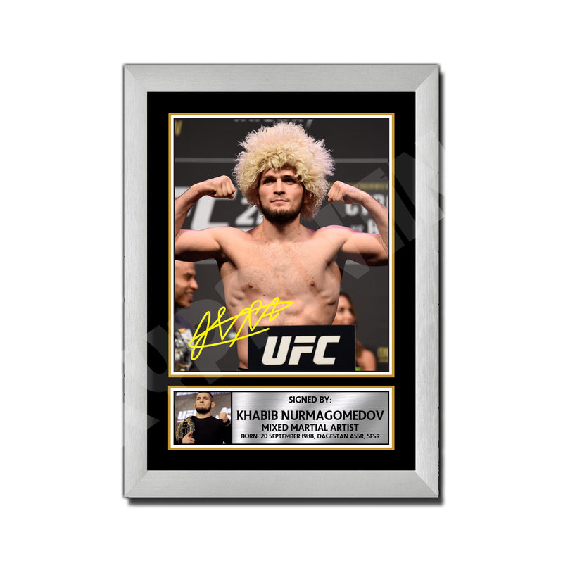 Khabib Nurmagomedov 3 Limited Edition MMA Wrestler Signed Print - MMA Wrestling