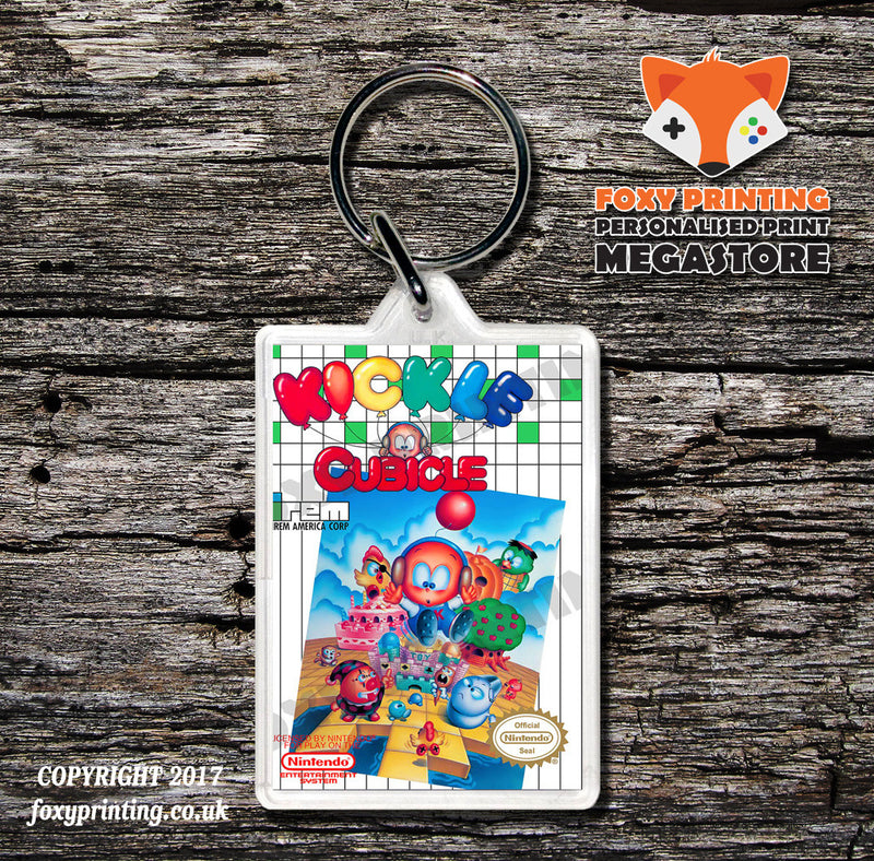 Kick Master Retro NES Game Cover Art Gaming Keyring