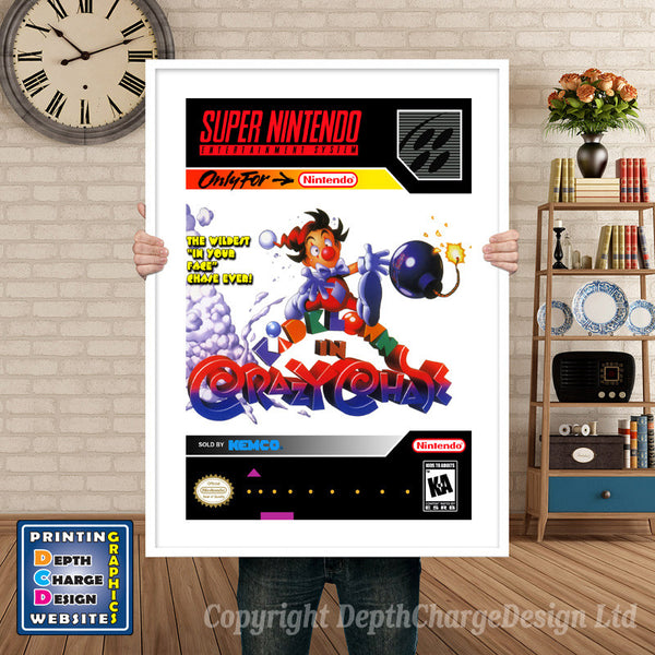 Kid Klown in Crazy Chase Super Nintendo Game Inspired Theme Retro Gaming Poster
