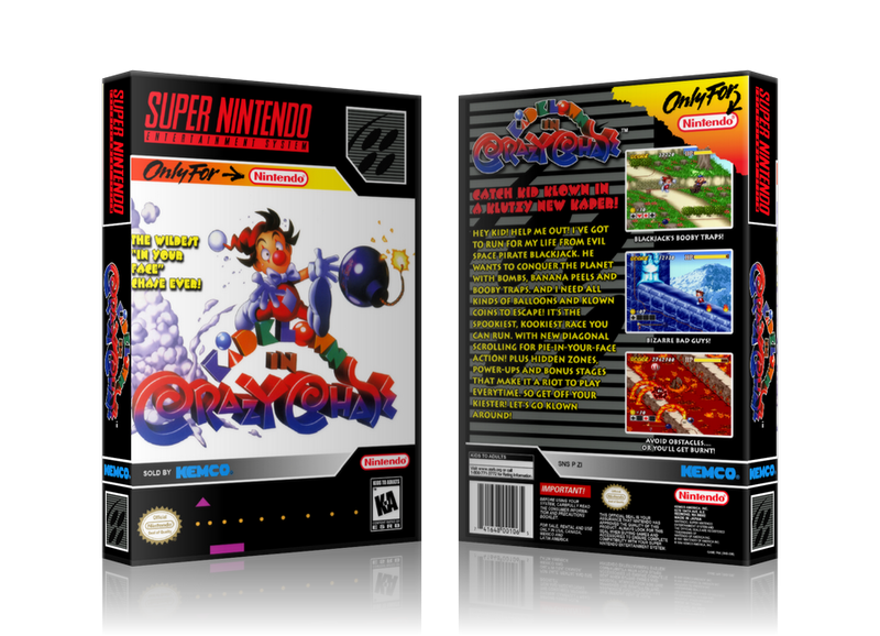 Kid Klown In Crazy Chase Replacement Nintendo SNES Game Case Or Cover