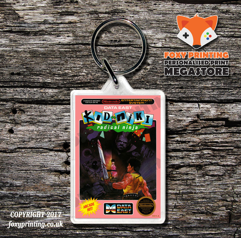 Kid Klown Retro NES Game Cover Art Gaming Keyring