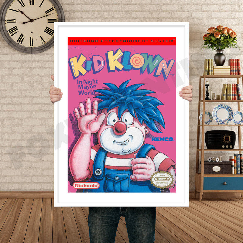 Kid Klown Retro GAME INSPIRED THEME Nintendo NES Gaming A4 A3 A2 Or A1 Poster Art 332