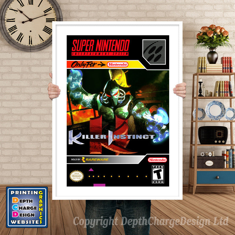 Killer Instinct Super Nintendo GAME INSPIRED THEME Retro Gaming Poster A4 A3 A2 Or A1