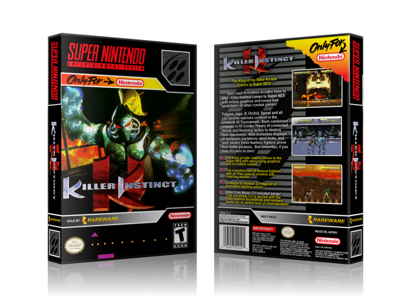 Killer Instinct Replacement Nintendo SNES Game Case Or Cover