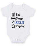 Kilmarnock Eat Sleep Repeat Football Fan Baby Grow Bodysuit