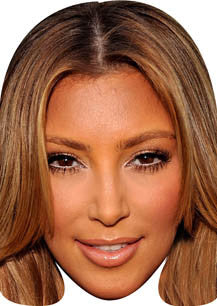 Kim Kardashian Brown Hair TV STAR Celebrity Face Mask Fancy Dress Cardboard Costume Mask