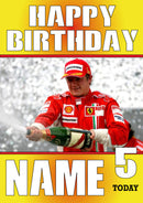 Personalised Kimi Raikkonen F1 THEME INSPIRED PERSONALISED Kids Adult Birthday Card 2