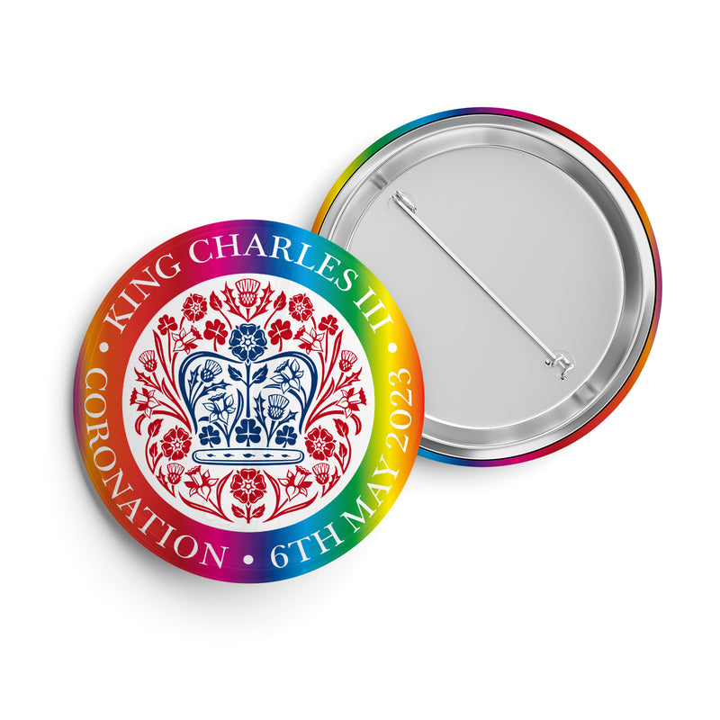 King Charles III Coronation Official LGBT GAY Logo Standard 25mm Metal Pin Badge