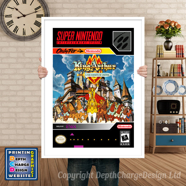 King Arthur and the Knights of Justice Super Nintendo Game Inspired Theme Retro