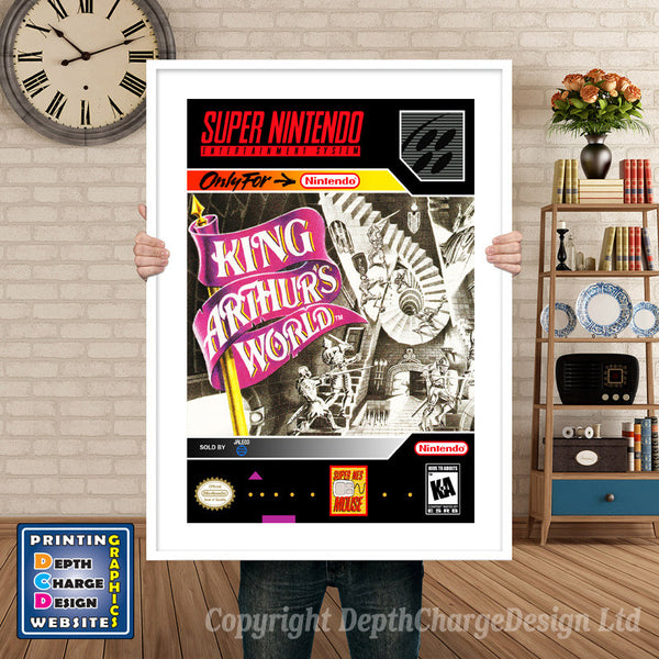 King Arthur's World Super Nintendo Game Inspired Theme Retro Gaming Poster
