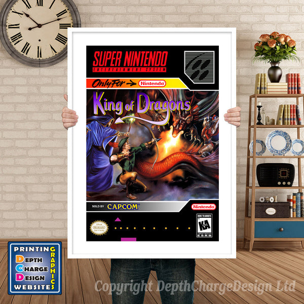 King of Dragons Super Nintendo Game Inspired Theme Retro Gaming Poster