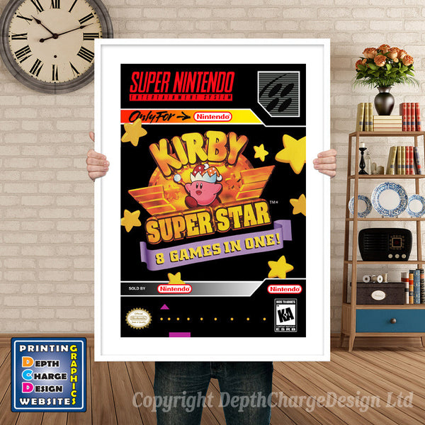 Kirby Super Star Super Nintendo Game Inspired Theme Retro Gaming Poster