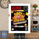 Kirby Super Star Super Nintendo GAME INSPIRED THEME Retro Gaming Poster A4 A3 A2 Or A1