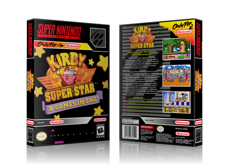 Kirby Super Star Replacement Nintendo SNES Game Case Or Cover